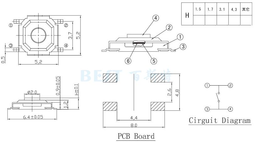 輕觸開(kāi)關(guān)TS-1187